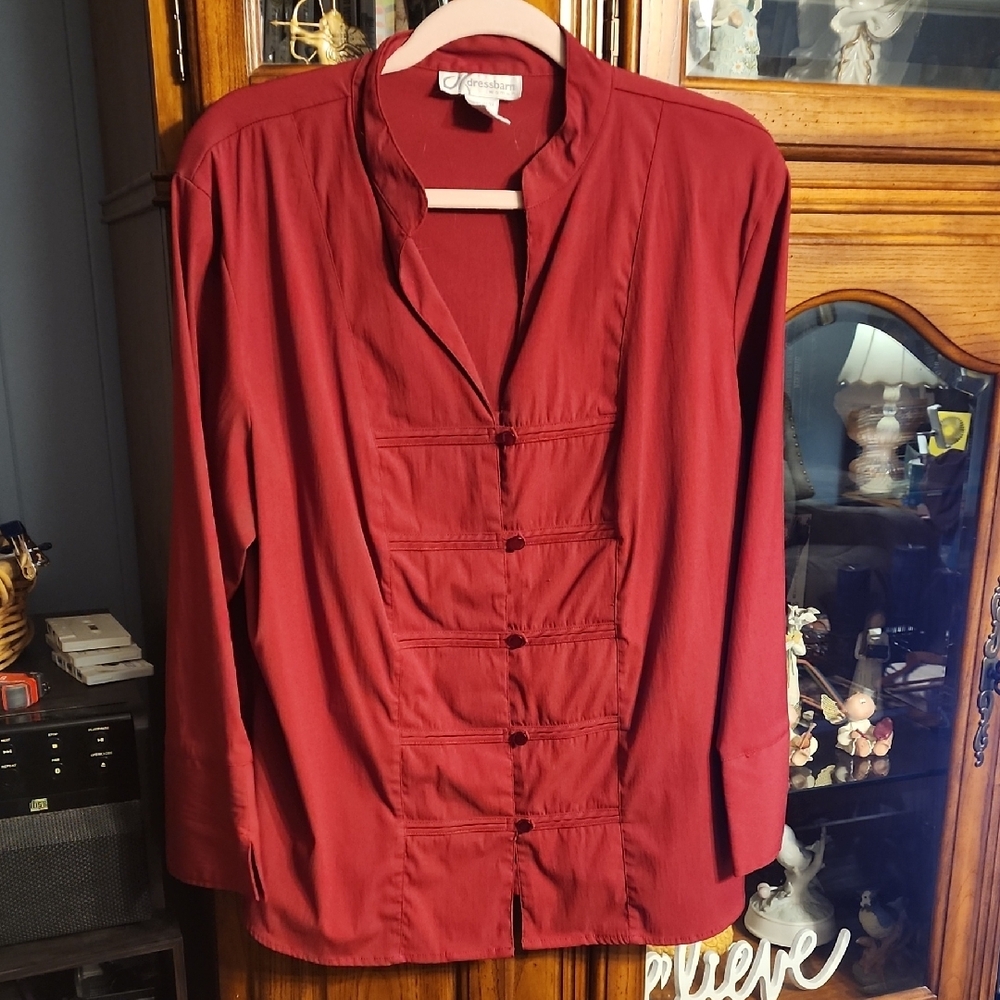 ‼️50%_5+Bundles‼️ Coldwater Creek Red Blouse B4 - Picture 3 of 6